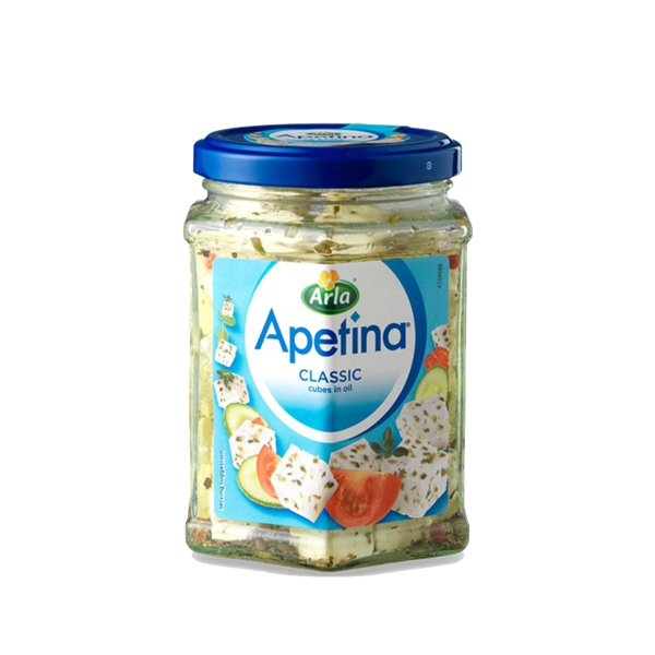 Apetina® Feta White Cheese Cubes in Oil with Herbs and Spices 265g