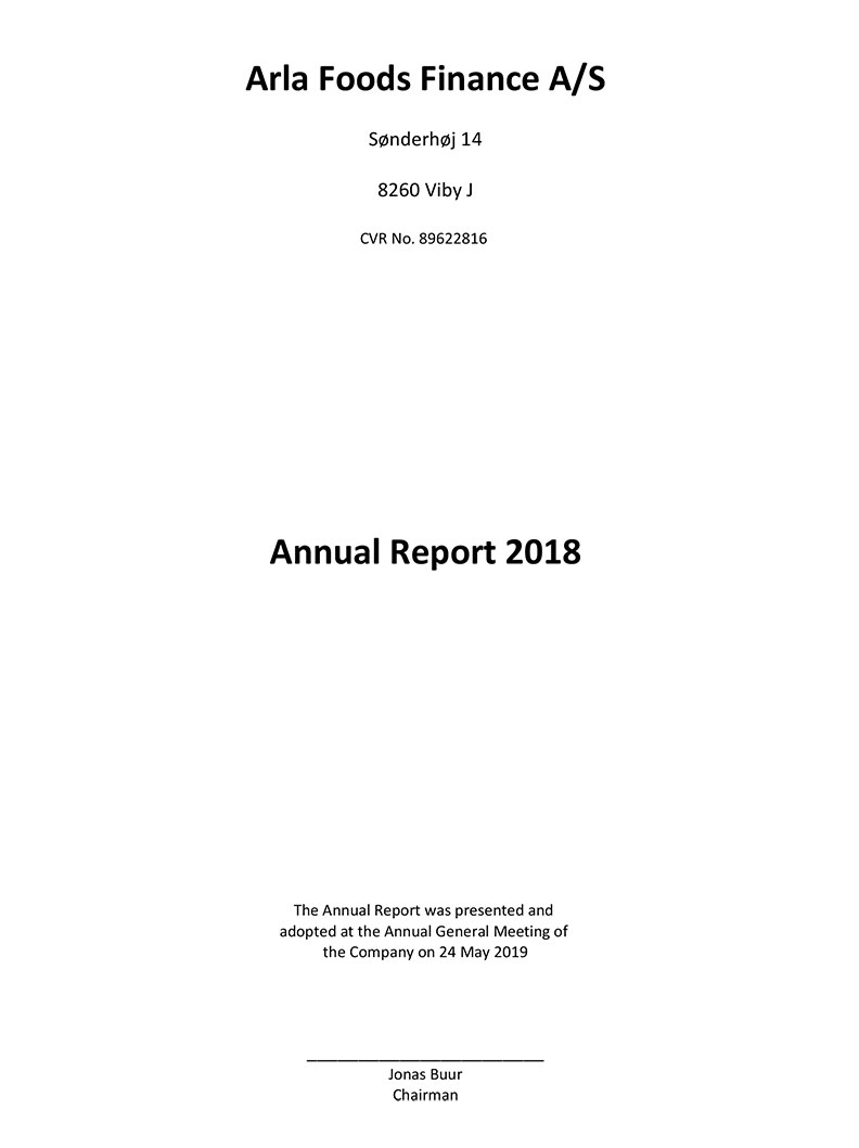 Arla Foods Finance A/S 2018