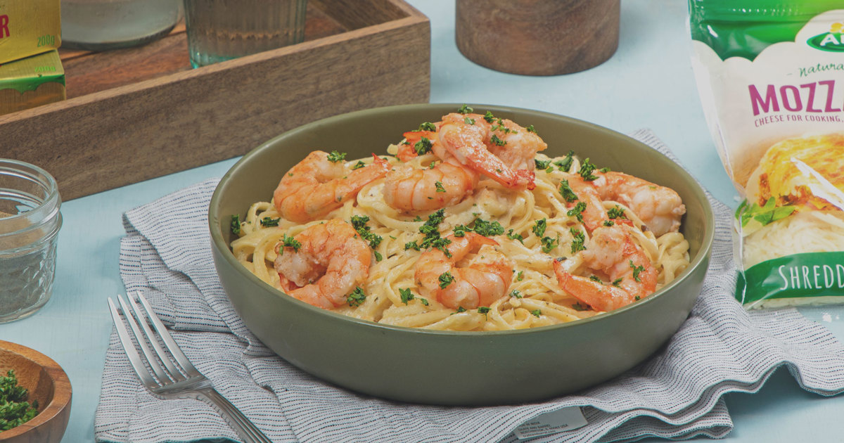 Shrimp Alfredo Pasta with Arla