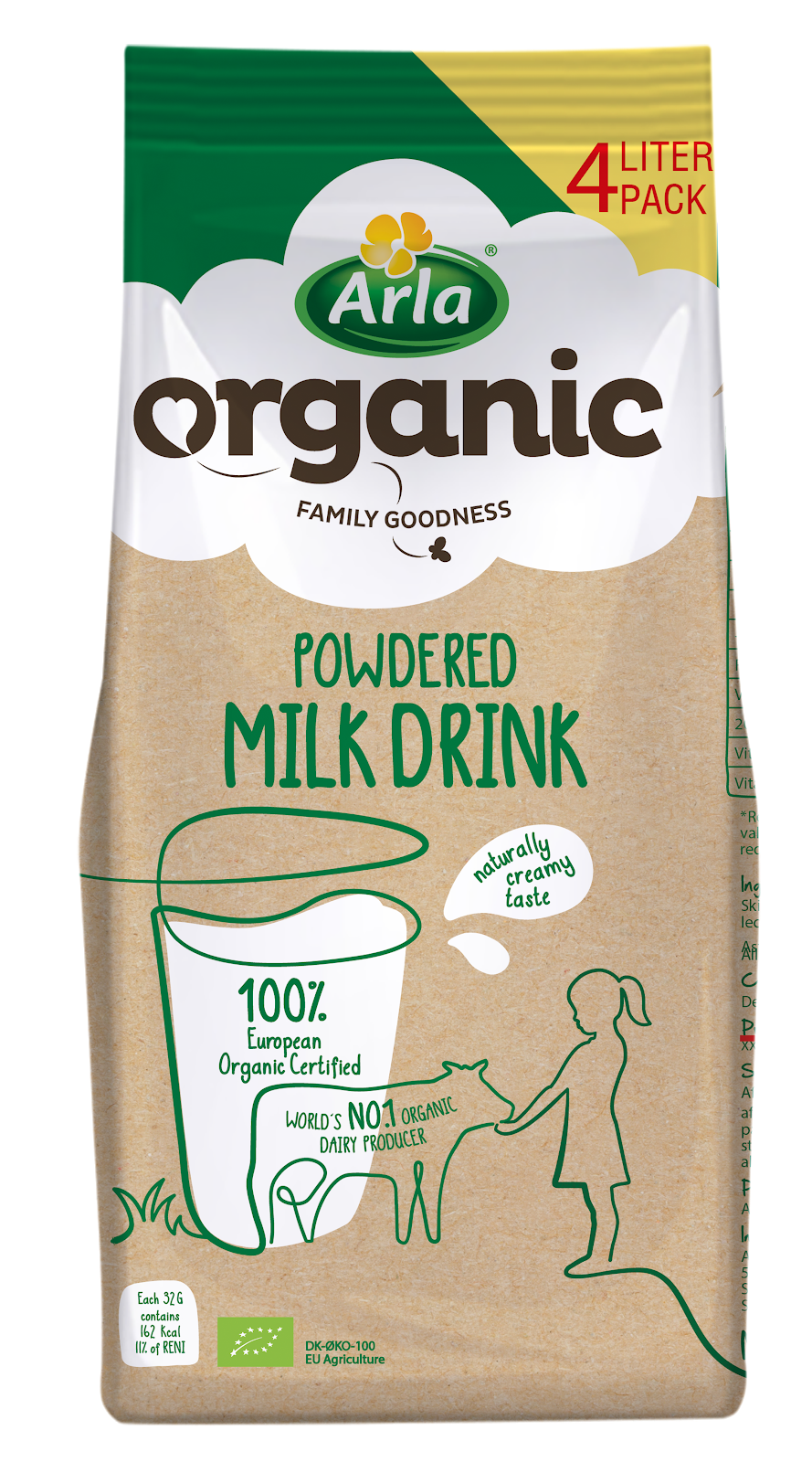 Arla Organic Powdered Milk Powdered Milk 4 Liter